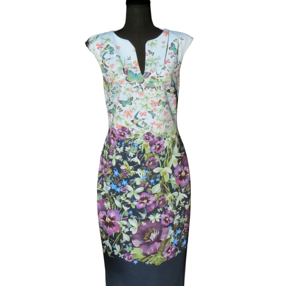 Ted Baker Tea Length Dress - Size 2